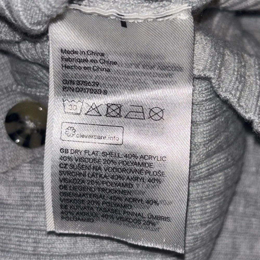 H&M Ribbed Grey Button Sweater - Picture 2 of 4